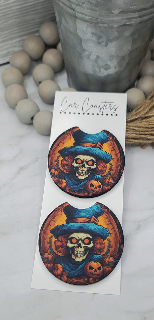 Spooky Skeleton Car Coasters