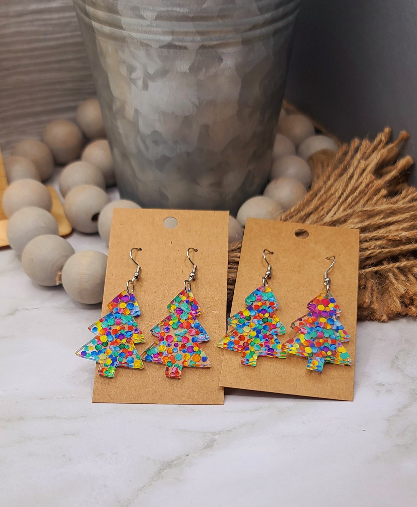 Confetti Christmas Tree Earrings