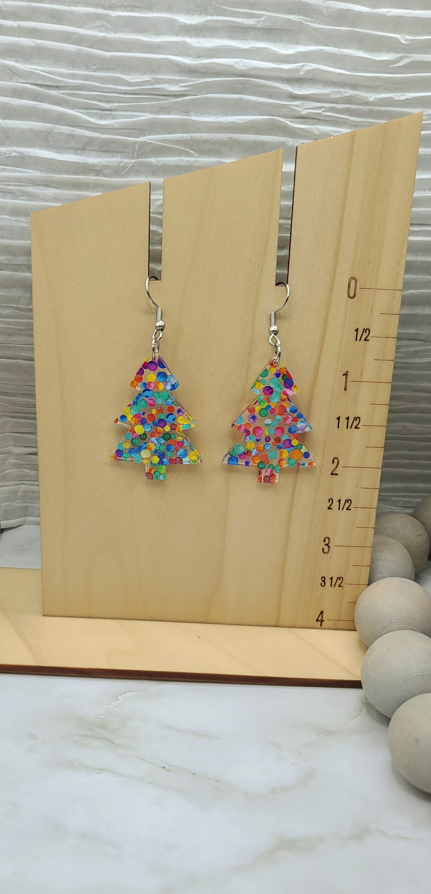 Confetti Christmas Tree Earrings