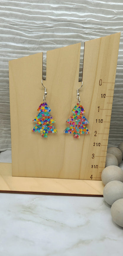 Confetti Christmas Tree Earrings