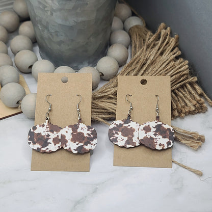 Cowhide Pumpkin Earrings