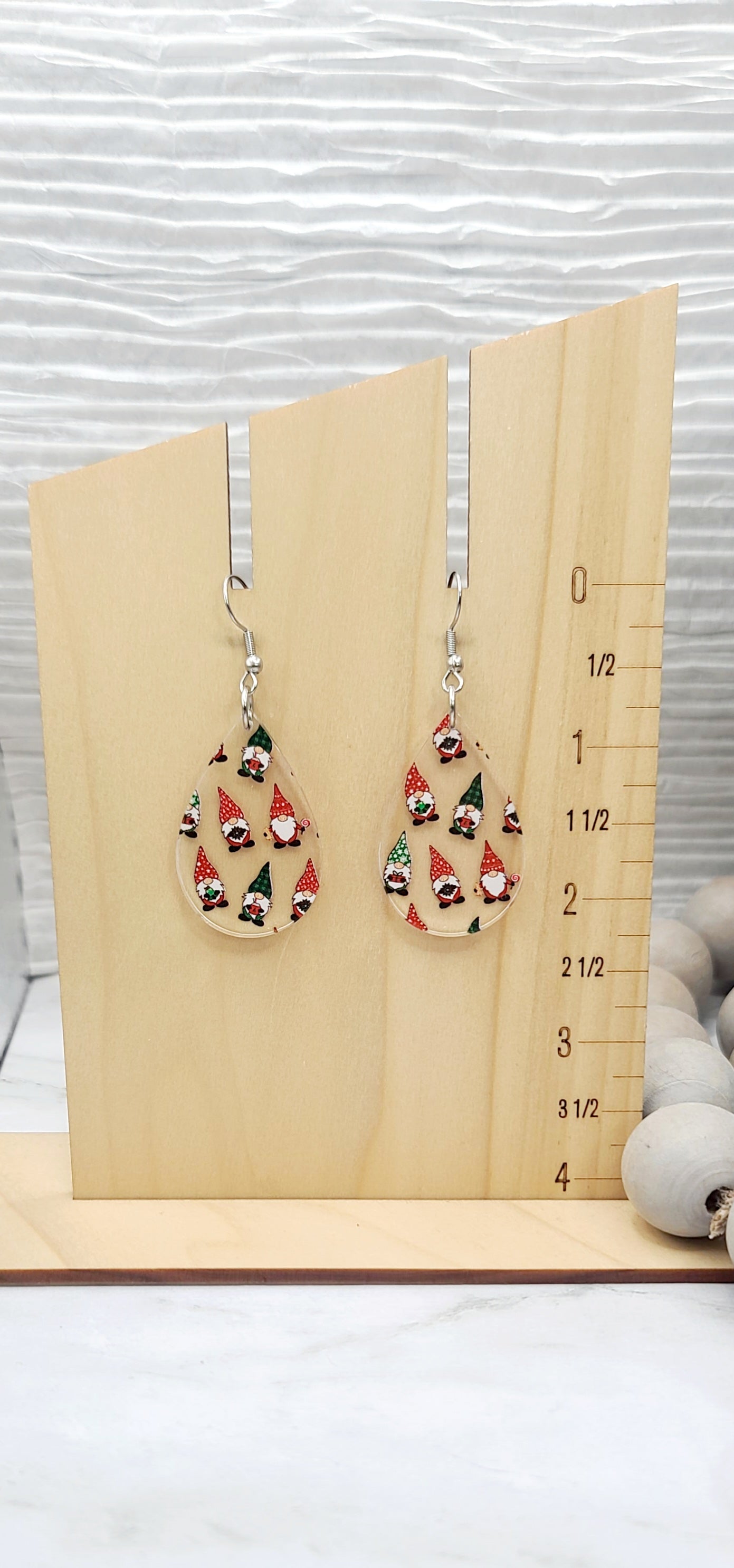 Christmas Gnome Teardrop Earrings