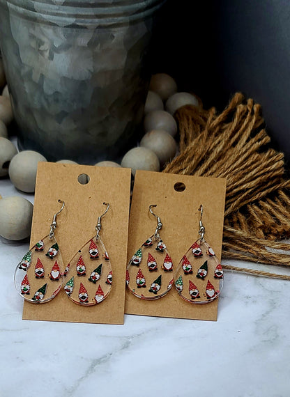 Christmas Gnome Teardrop Earrings