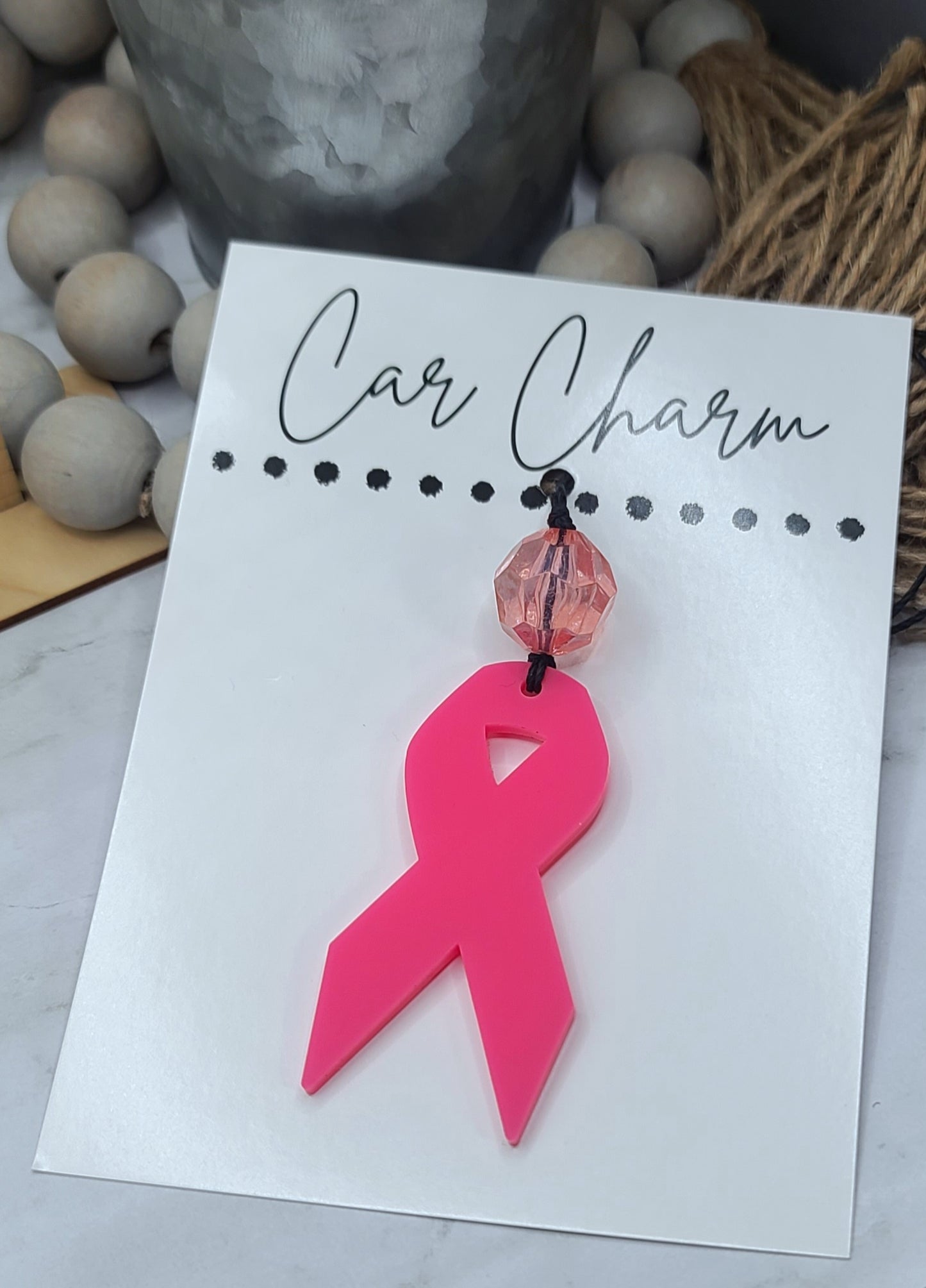 Breast Cancer Car Charm