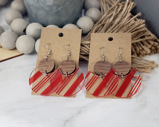 Candy Stripe Stacked Circle Earrings