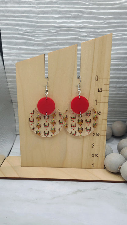 Reindeer Stacked Circle Earrings