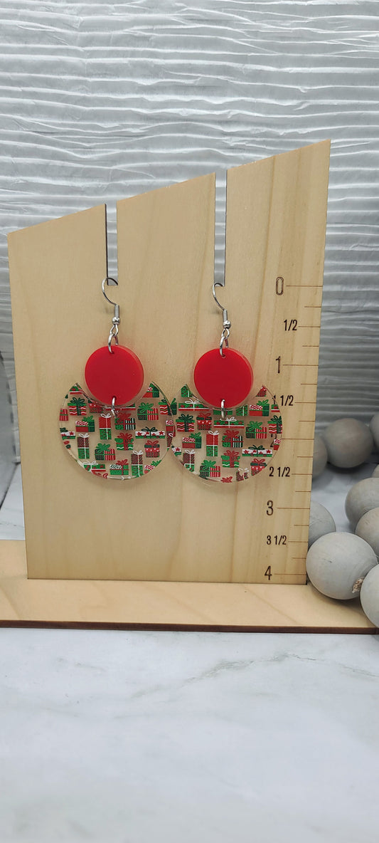 Christmas Gifts Stacked Circle Earrings