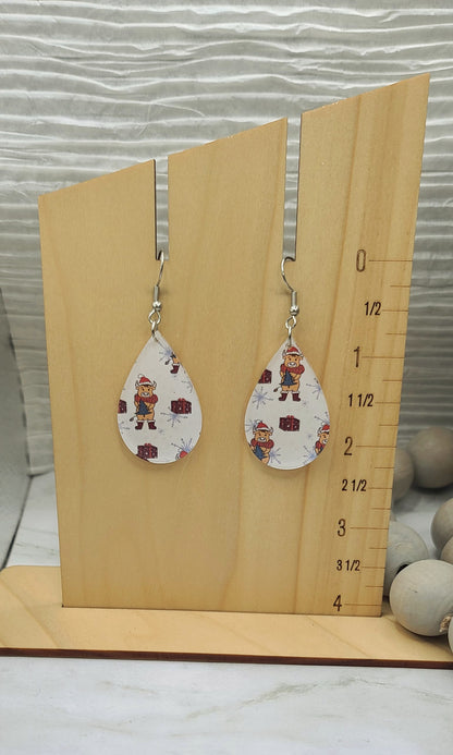 Christmas Cow Teardrop Earrings