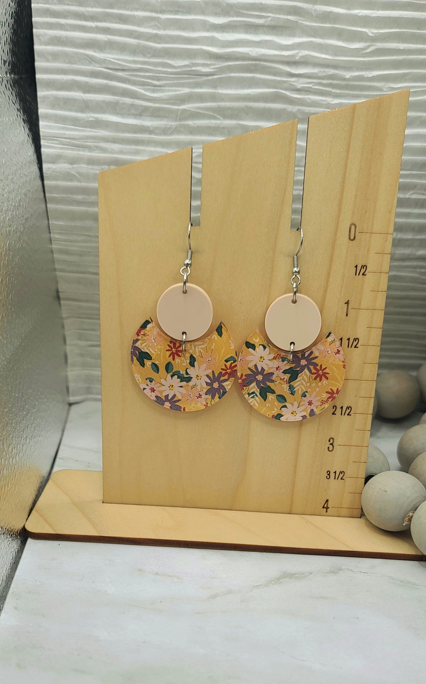 Floral Stacked Circle Earrings