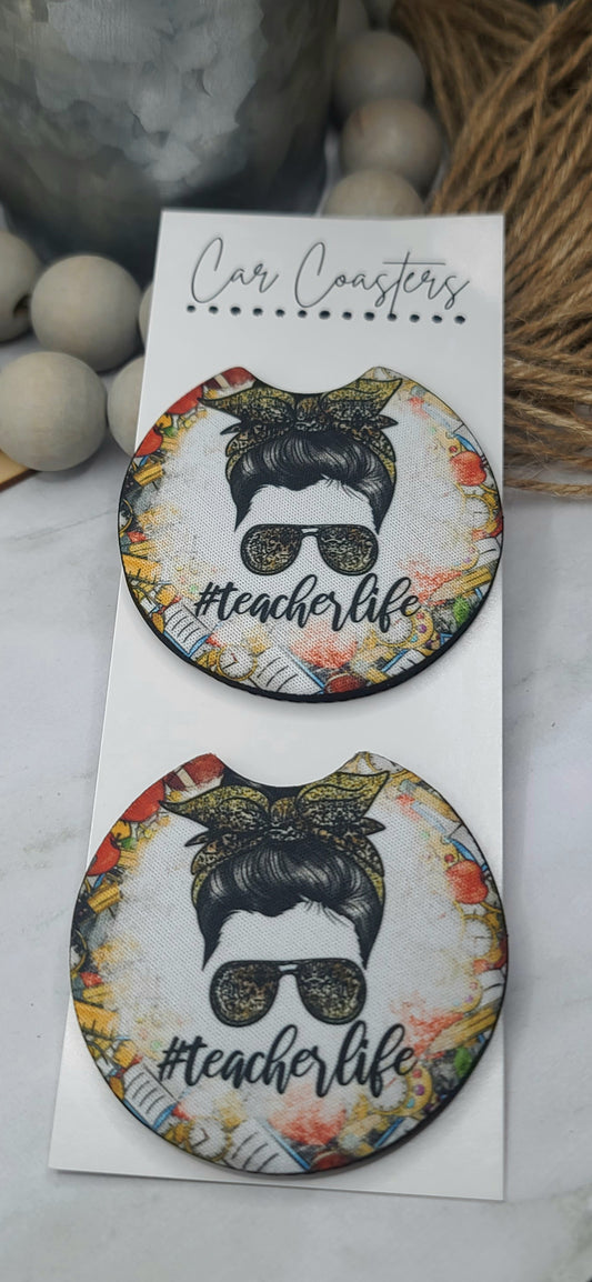 Teacher Life Car Coasters