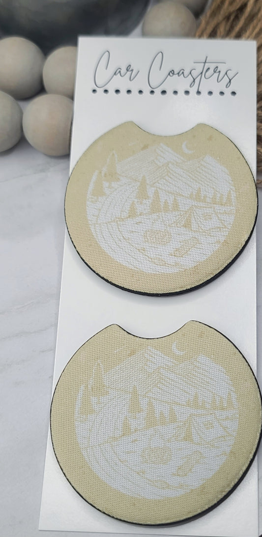 Mountain Camp Car Coasters