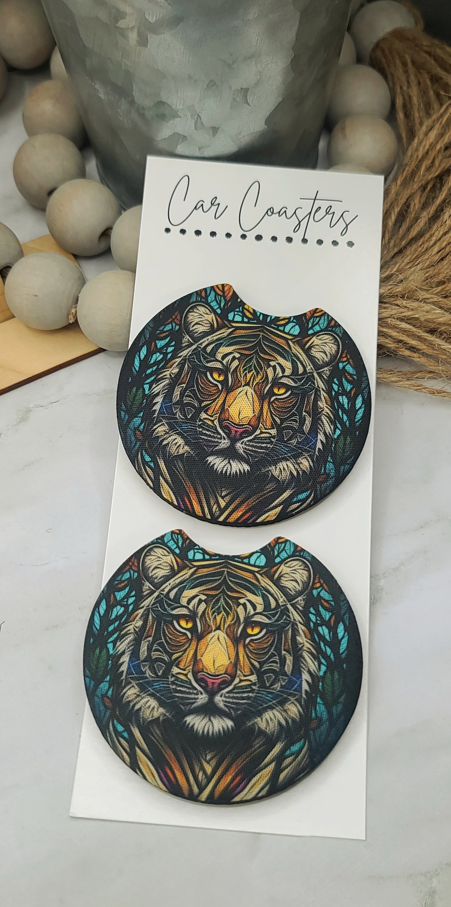 Tiger Car Coasters