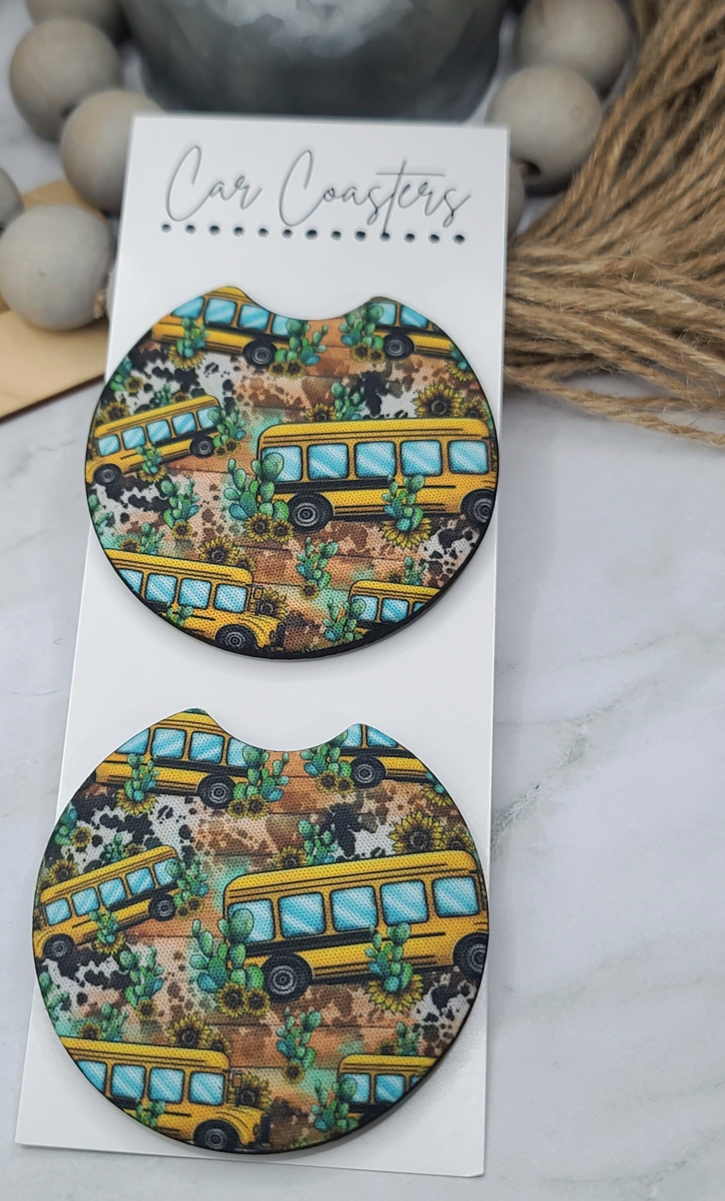 School Bus Car Coasters