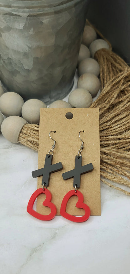 X Heart Earrings