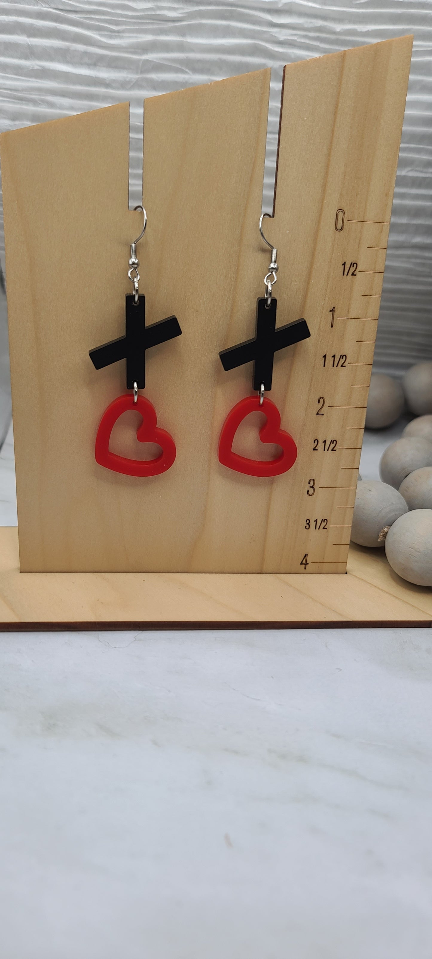 X Heart Earrings