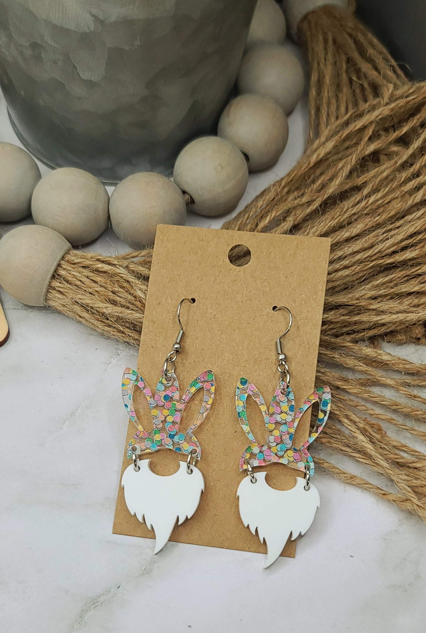 Confetti Bunny Gnome Earrings