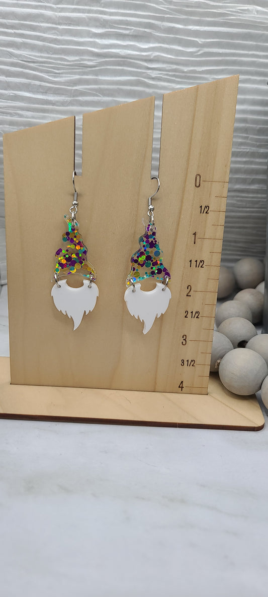 Glitter Confetti Gnome Earrings