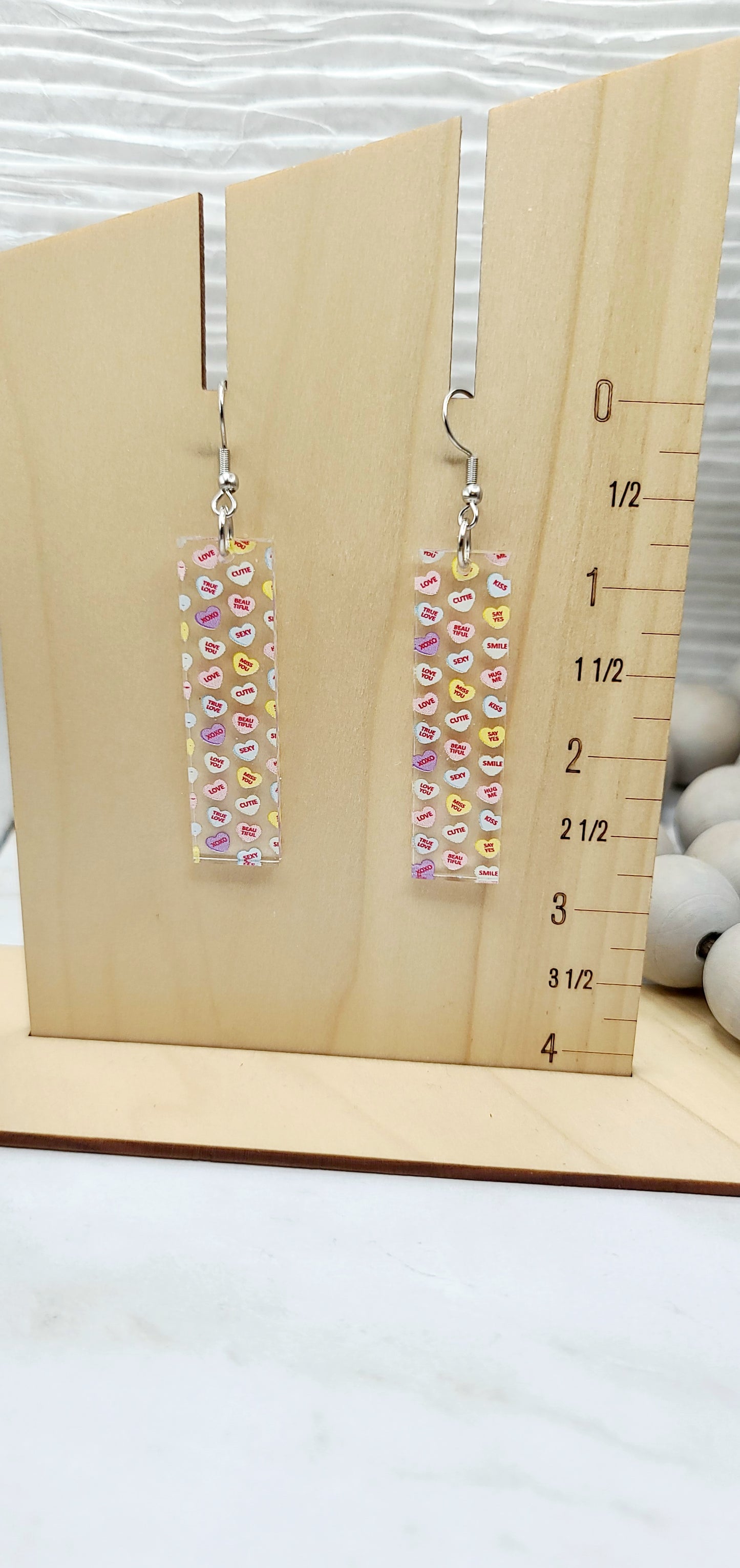 Candy Heart Bar Earrings