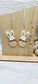 Speckled Egg Bunny Earrings Tan