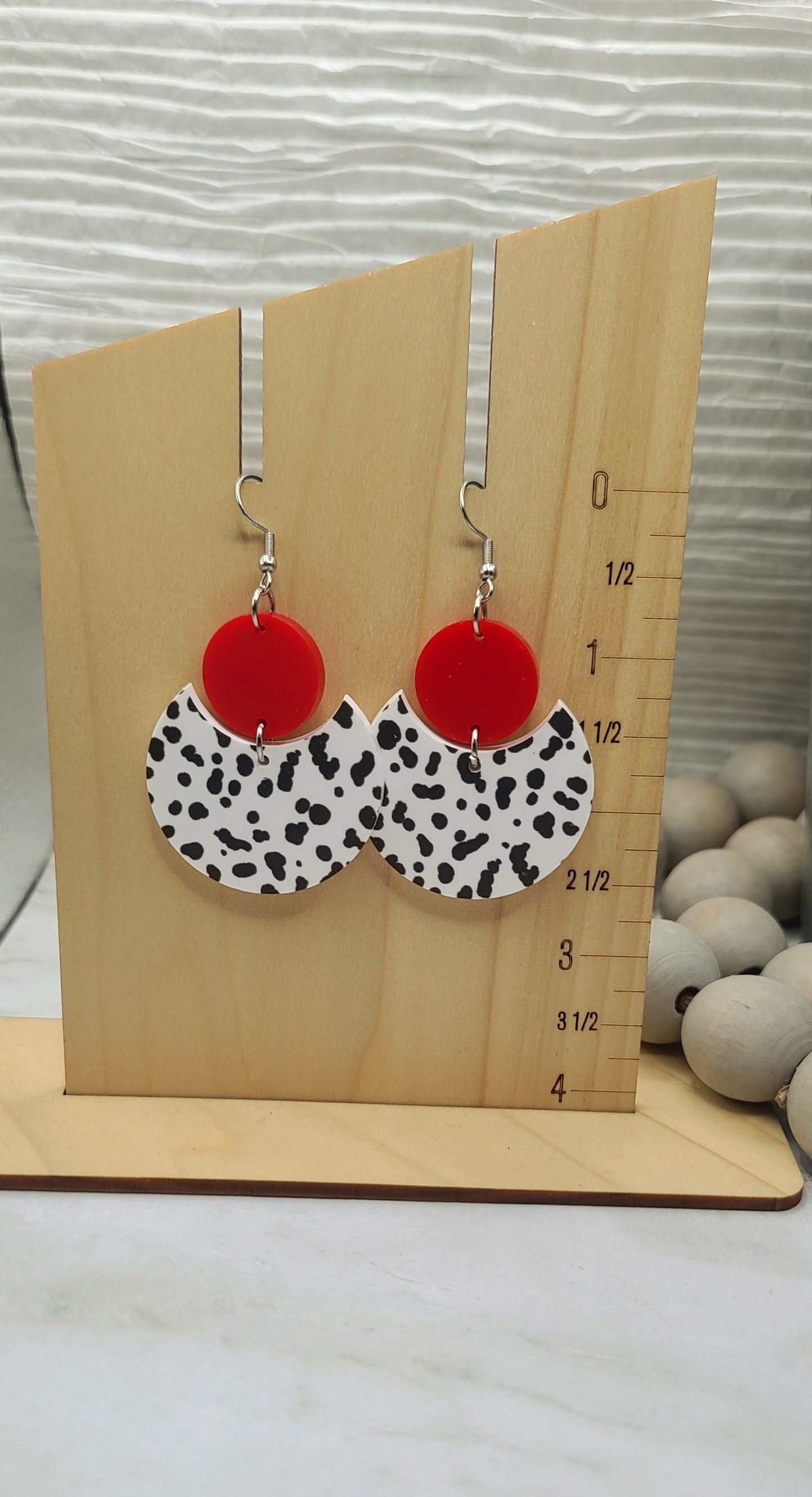 Dalmatian Stacked Circle Earrings