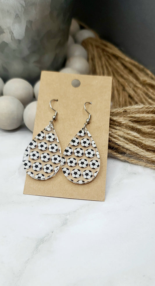 Soccer Teardrop Earrings