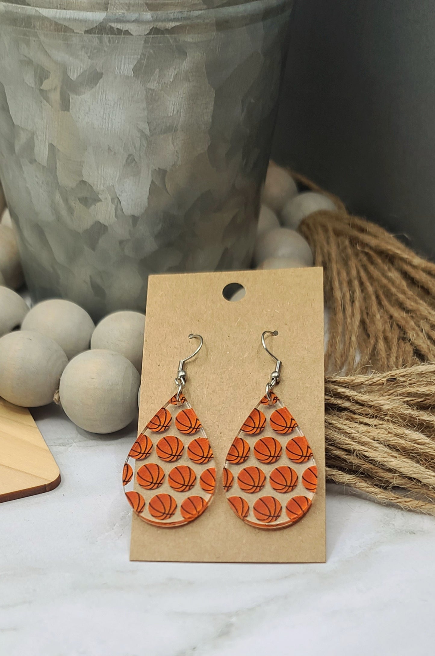 Basketball Teardrop Earrings