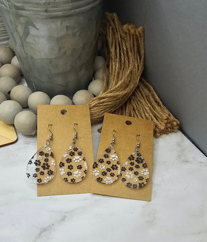 Paw Print Teardrop Earrings