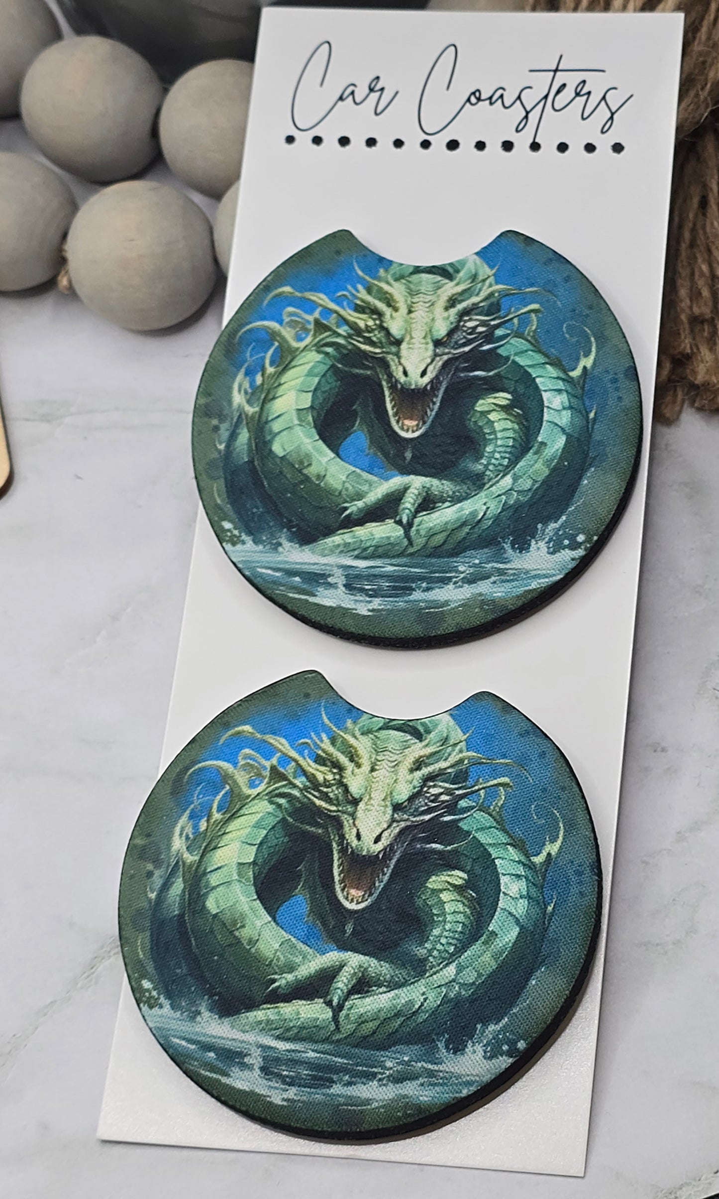 Water Dragon Car Coasters