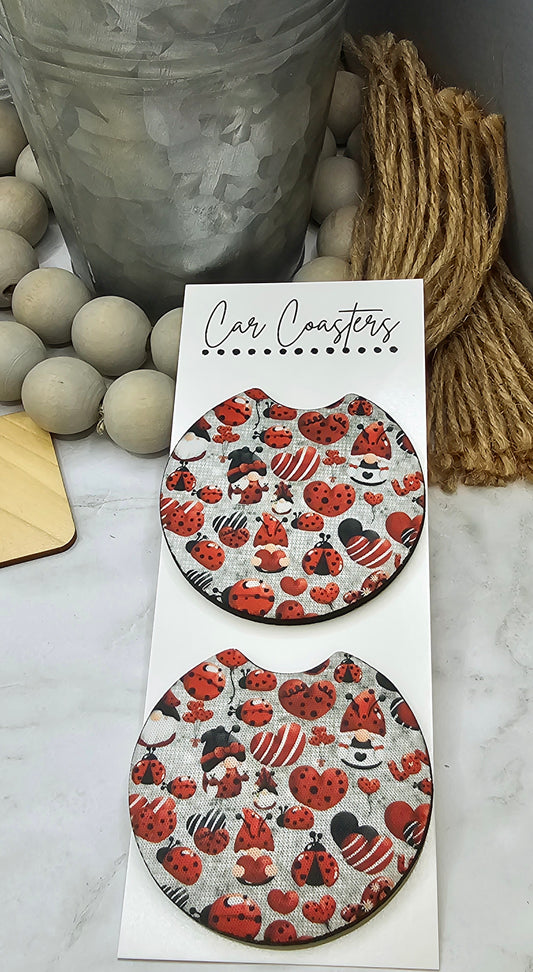 Ladybug Gnome Car Coasters