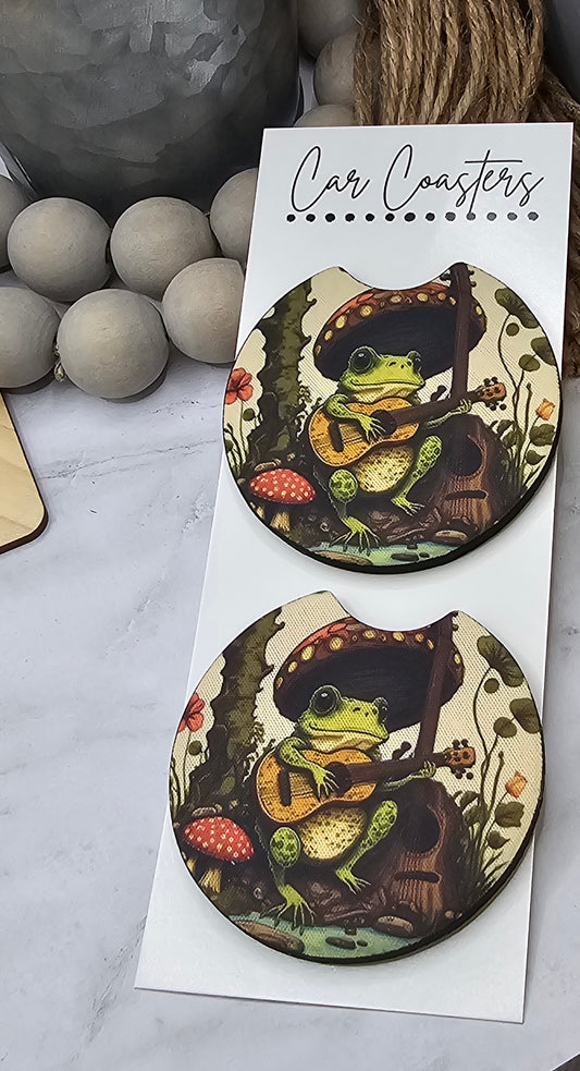 Mushroom Frog Car Coasters