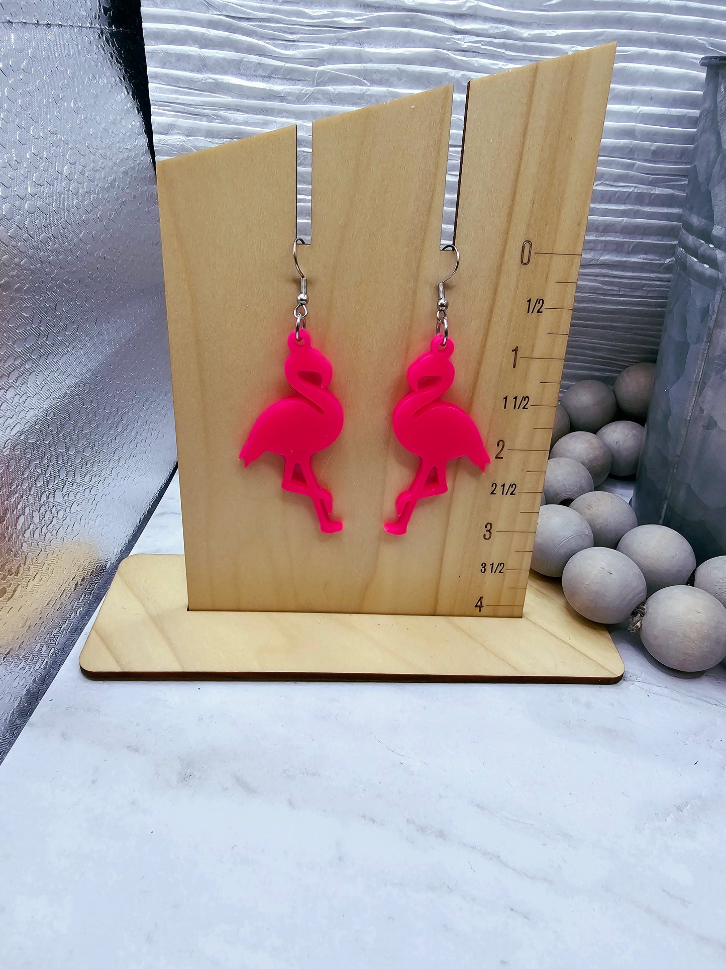Hot Pink Flamingo Earrings