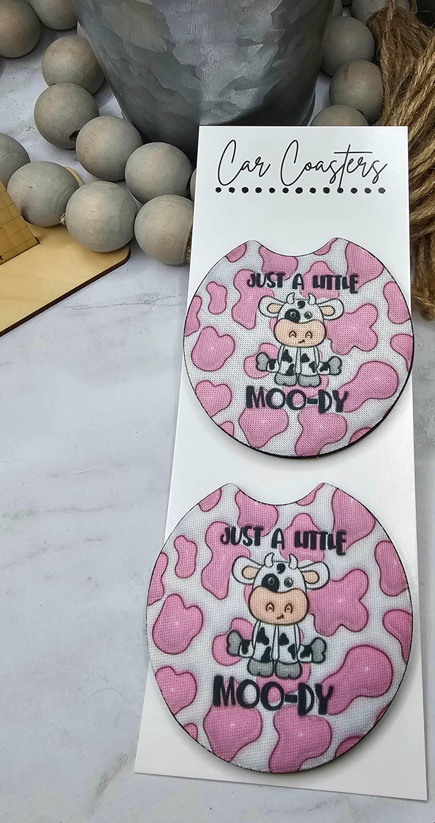 Moody Cow Car Coasters