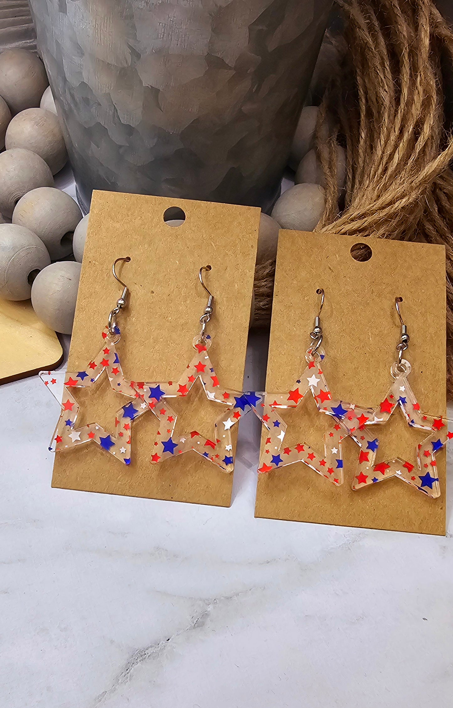 Patriotic Stars Cutout Earrings