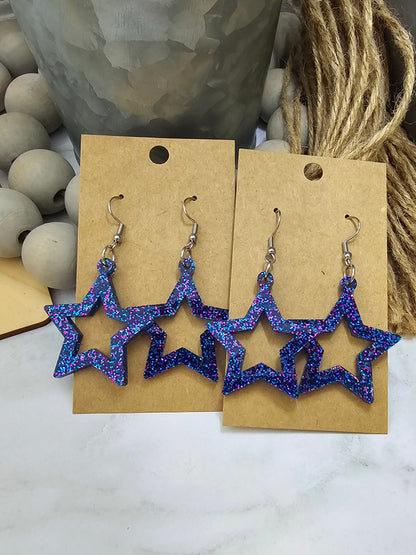 Glitter Star Cutout Earrings