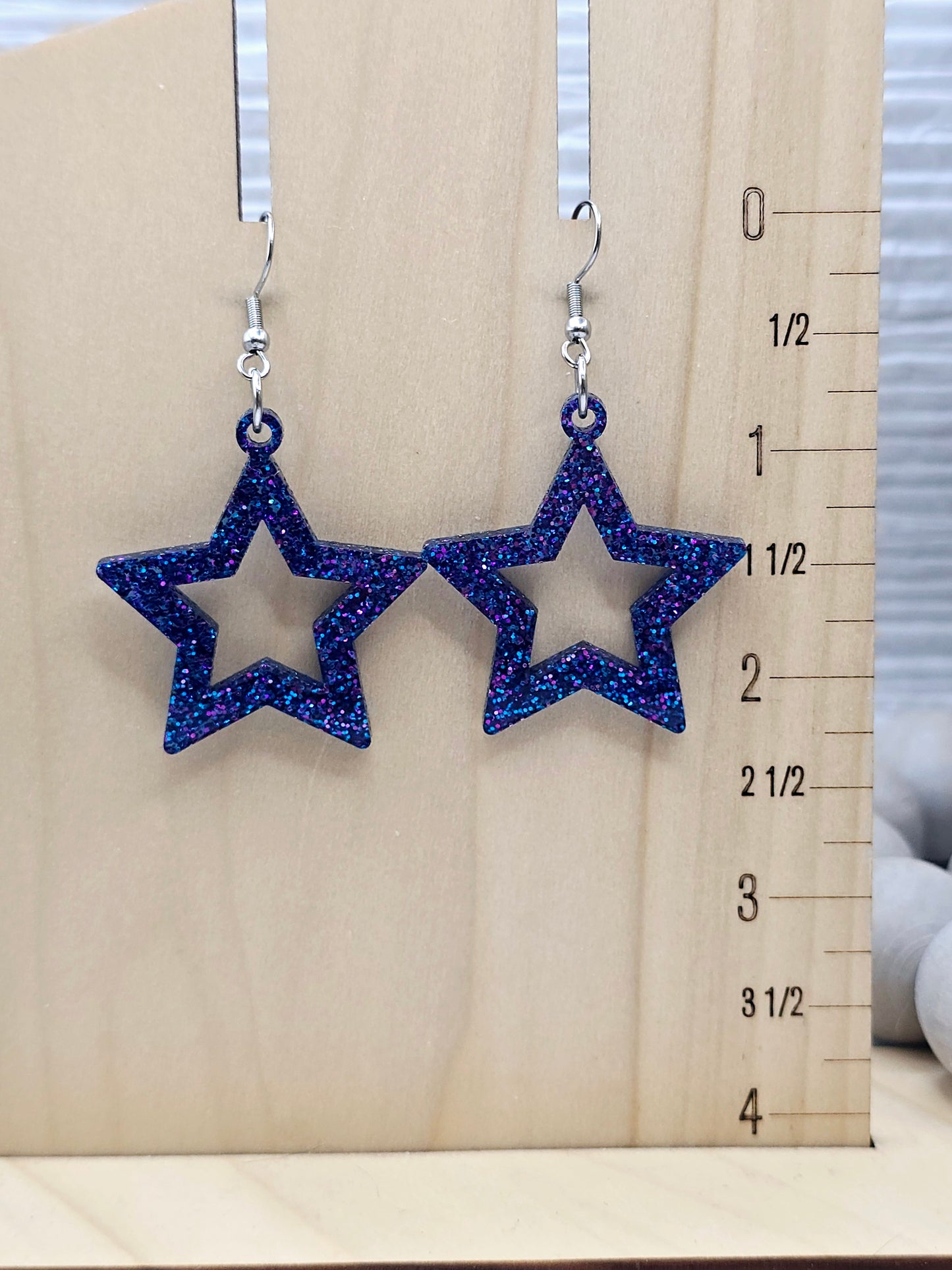 Glitter Star Cutout Earrings