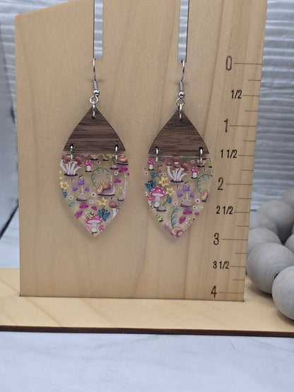 Mushroom Garden Split Petal Earrings