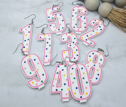 Hand Painted Birthday Candle Earrings