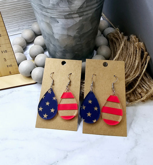 Flag Teardrop Earrings