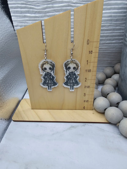 Button Eye Doll Earrings