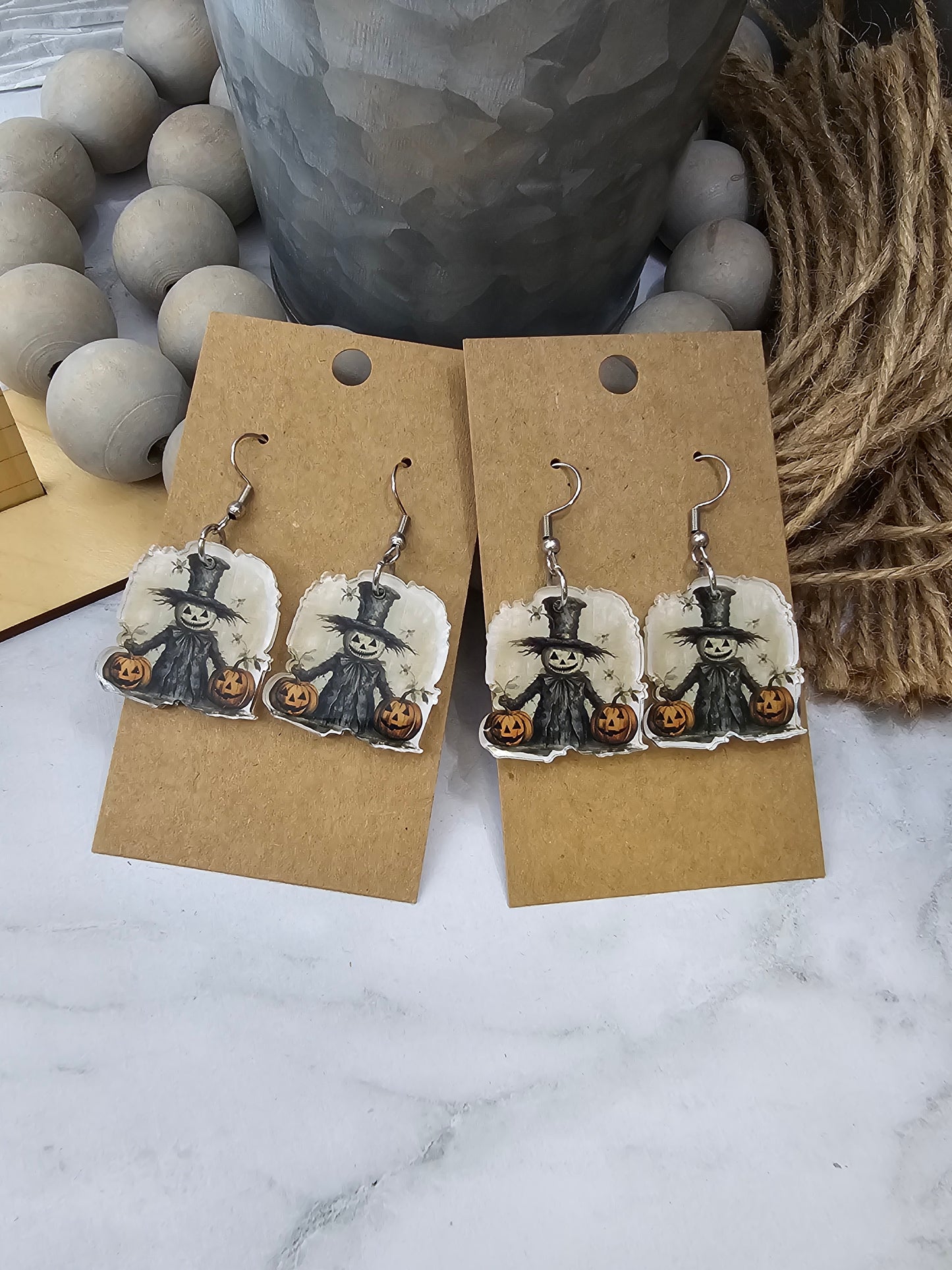 Pumpkin Scarecrow Earrings