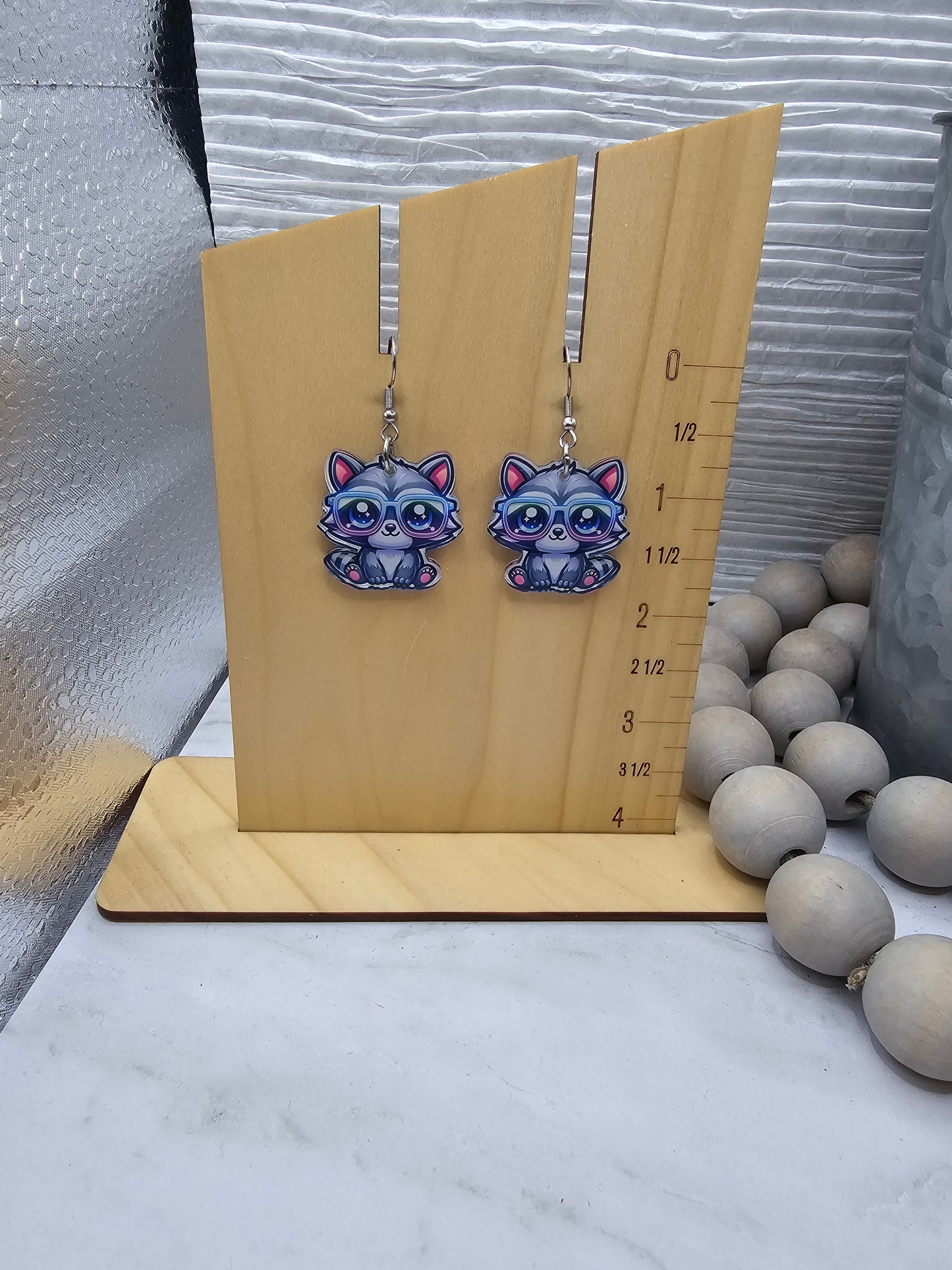 Raccoon Earrings