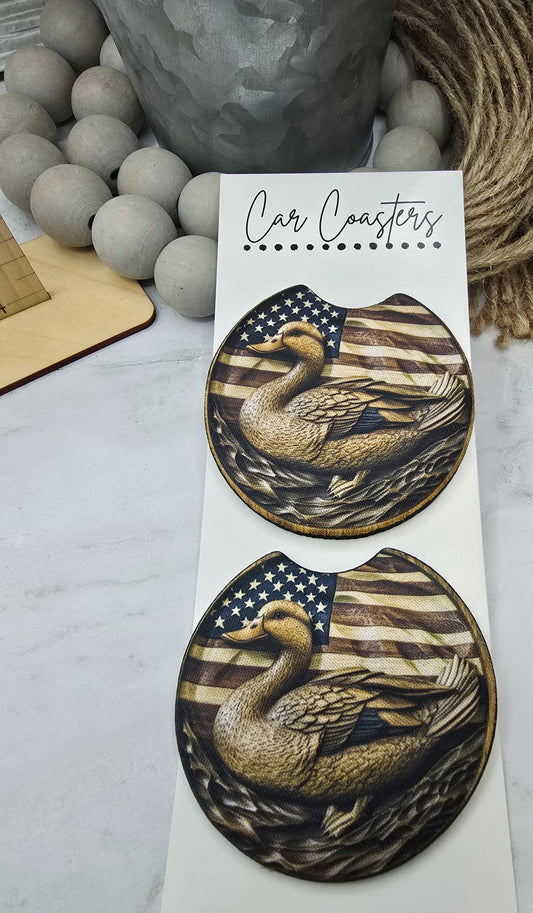 Duck Flag Car Coasters