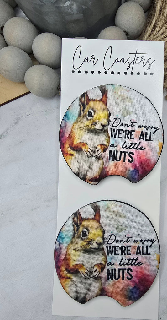 We're All Nuts Car Coasters