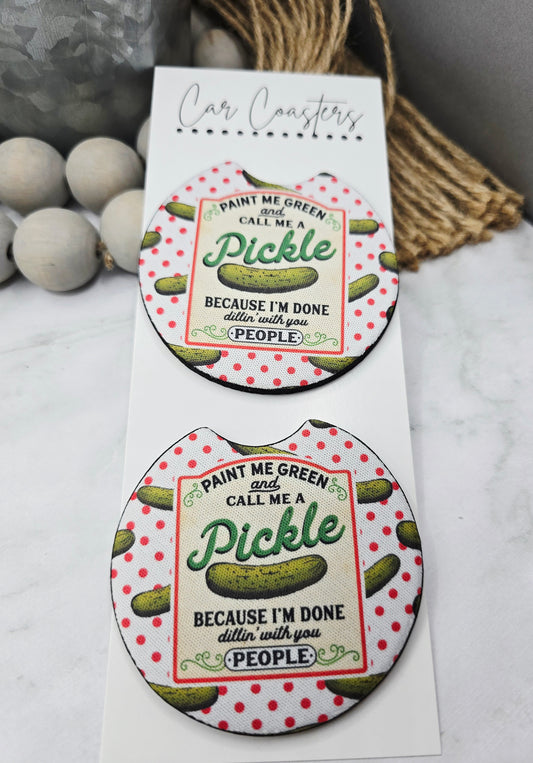 Funny Pickle Car Coasters