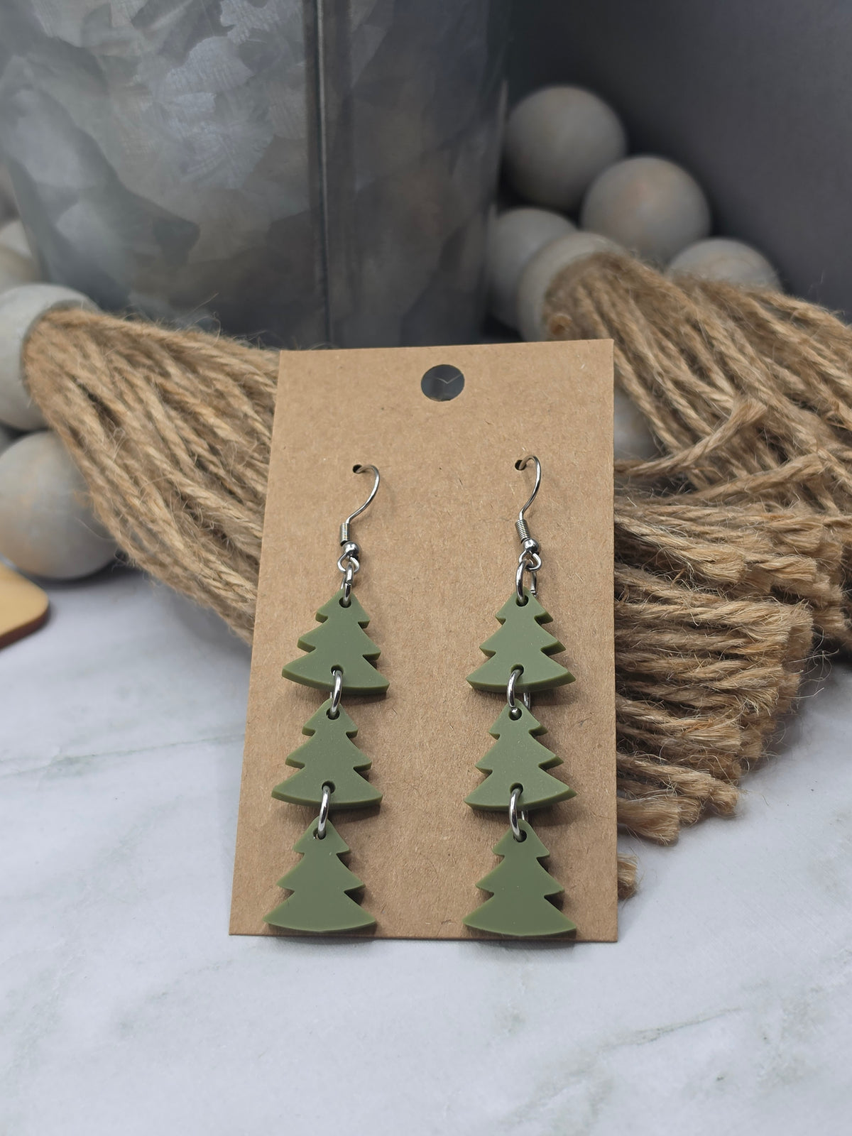 Christmas Tree Stacked Earrings