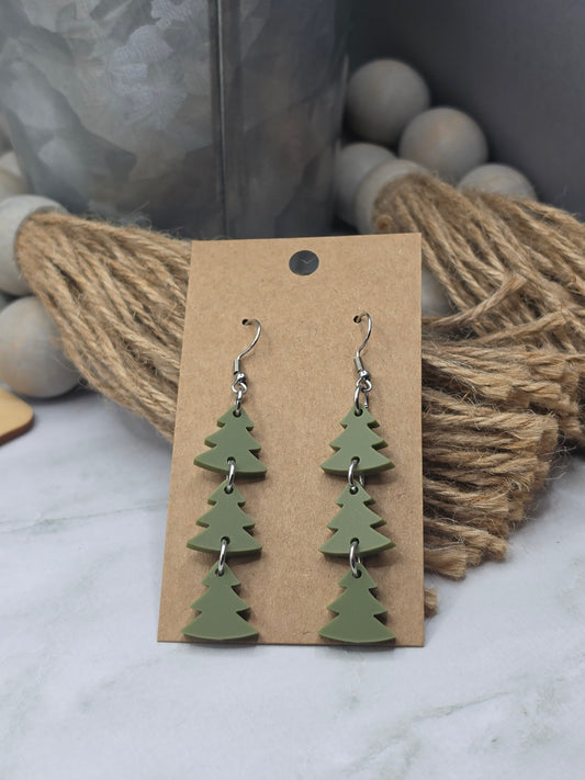 Christmas Tree Stacked Earrings