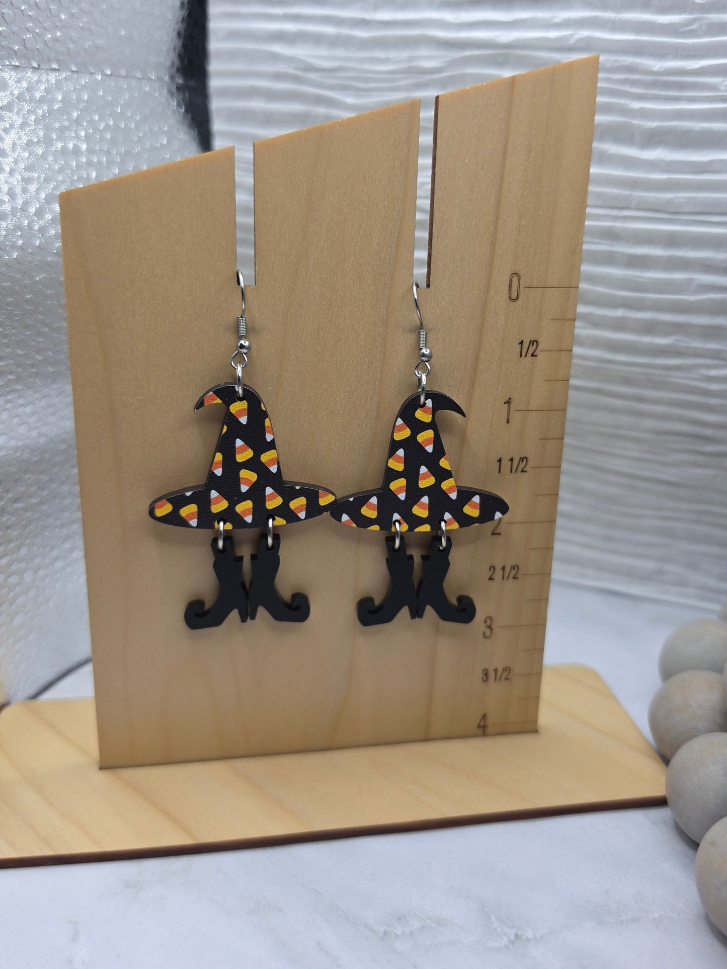 Candy Corn Witch Earrings