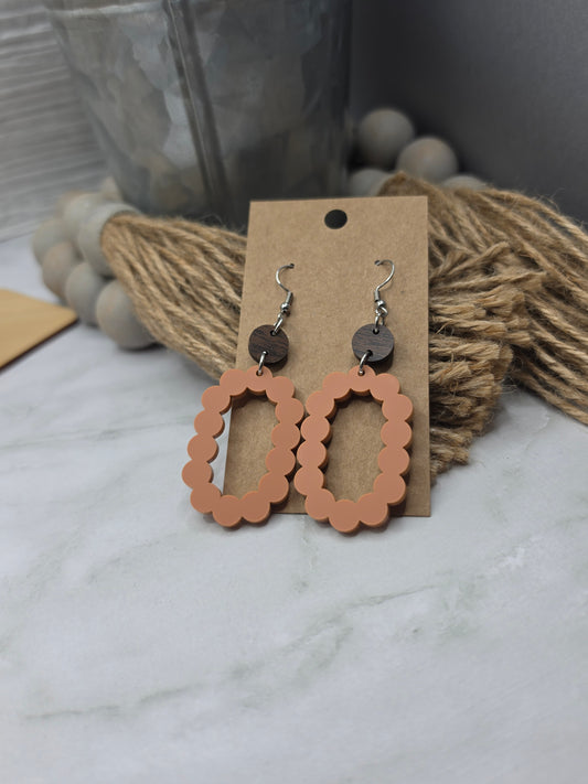 Orange Scallop Stacked Earrings