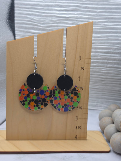 Halloween Dot Stacked Circle Earrings