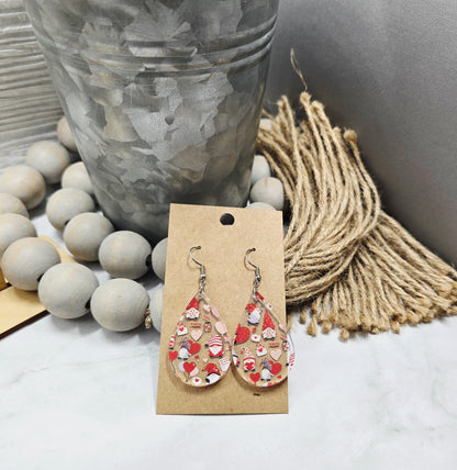 Valentine Gnome Teardrop Earrings